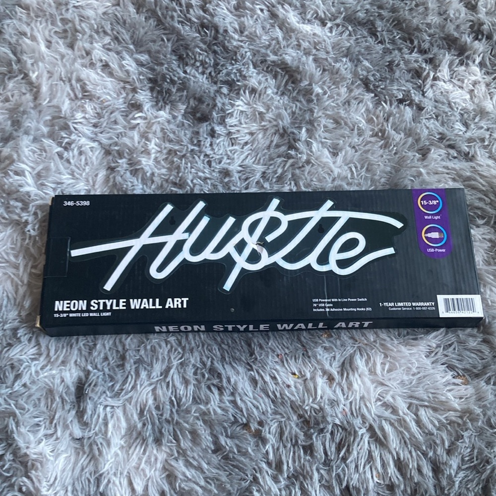 Hustle Neon Style Wall Art